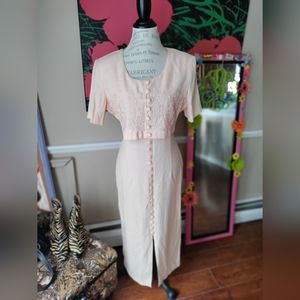 80s/90s Vintage Scarlett Pink Rayon Dress Size 11/12